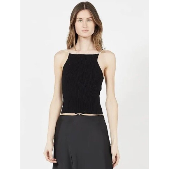 Musier Paris NWT Iconic Lena Pearl Tank Top in Black Size 38/Small - Picture 2 of 16